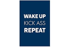Wake Up Kick Ass Repeat - Motivational Quote Poster, Wall Art Print,...