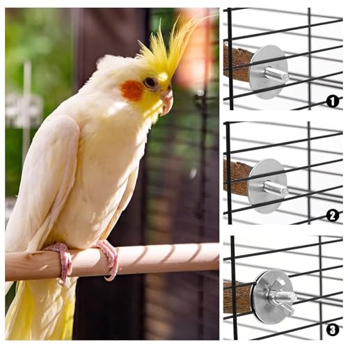 Image of Woohome 5 PCS Perch Bird Stand Toy Natural Wood Platform Natural Wood Bird Perch Stand for Small Birds Cockatiels Lovebirds Budgie Parrot