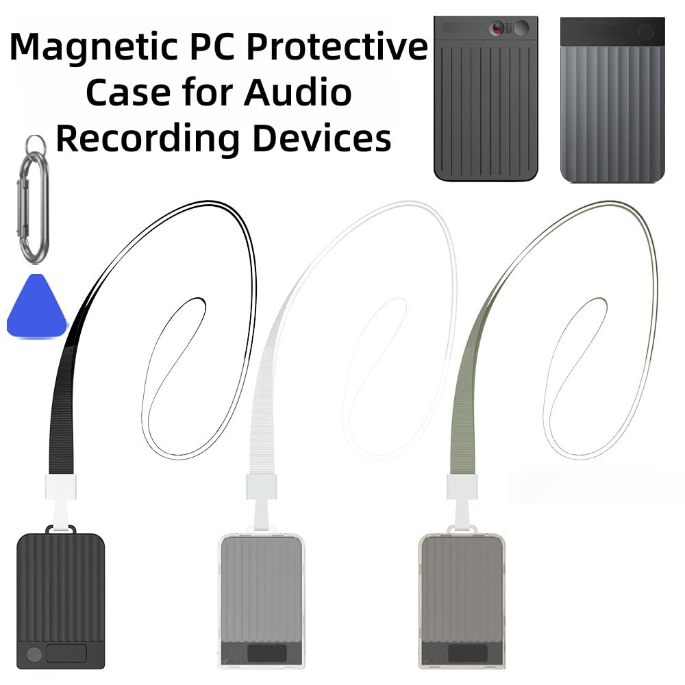 Étui de protection magnétique compatible Plaud Note Plaud Note Pro 2025, coque polycarbonate transparent étanche antichoc noir