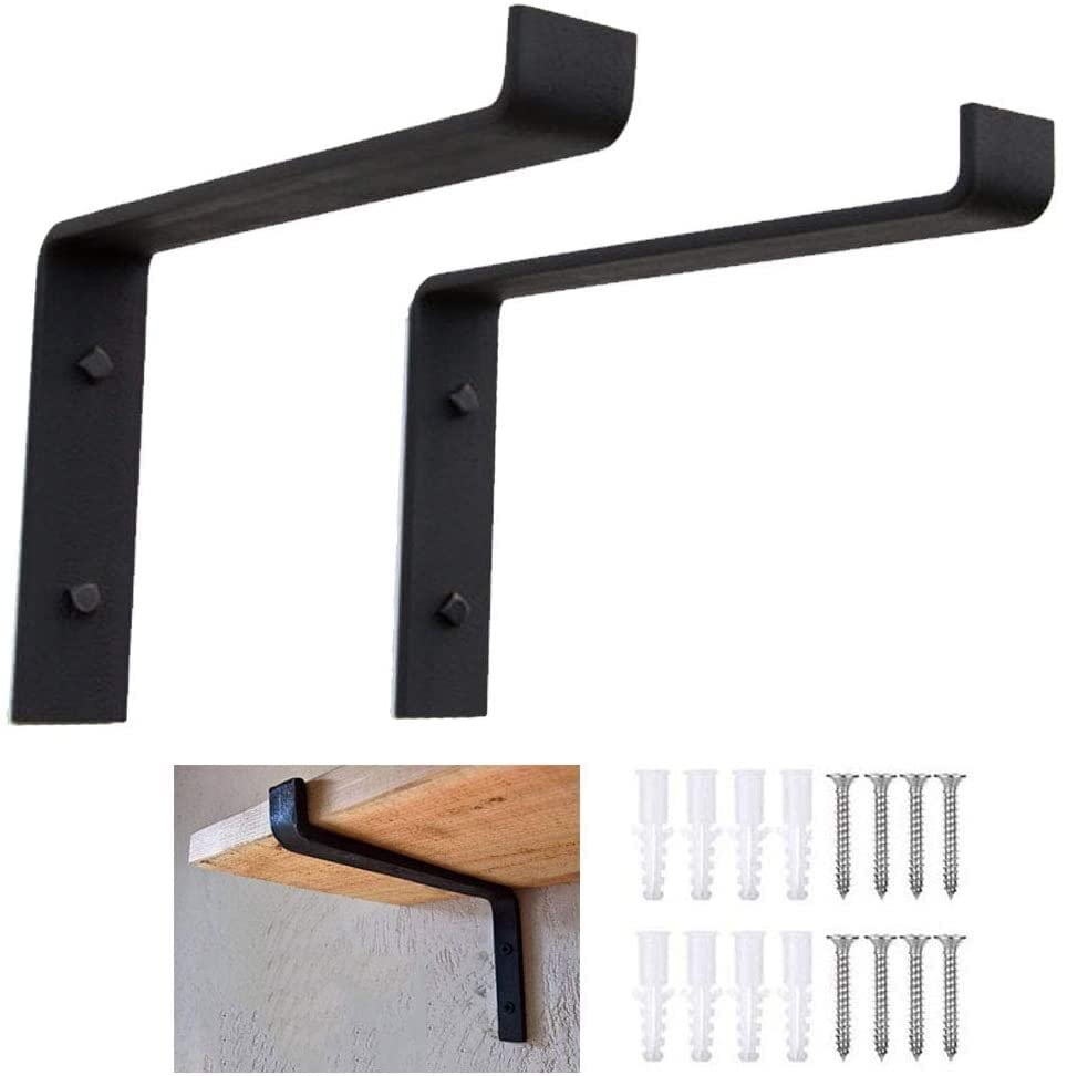 Buy HAIGEGE 2 Pcs Metal Shelf Brackets,Heavy Duty Floating Industrial
