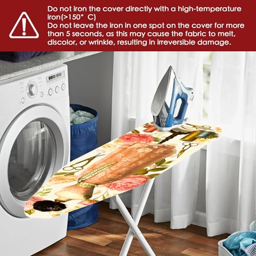 Image of Nuxovilar Lace Dress Form Ironing Board Cover 15x54 Polyester | Iron Pad Scorch Guard laundry helper protective board shield home laundry room craft studio (Lace Dress)