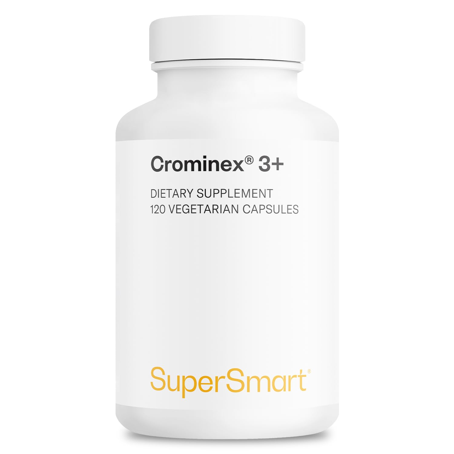 SuperSmart Crominex 3+ 400mcg - Optimised Chromium (Patented) - Advanced Formula with Amla Extract & Shilajit | Non-GMO & Gluten Free - 120 Vegetarian Capsules