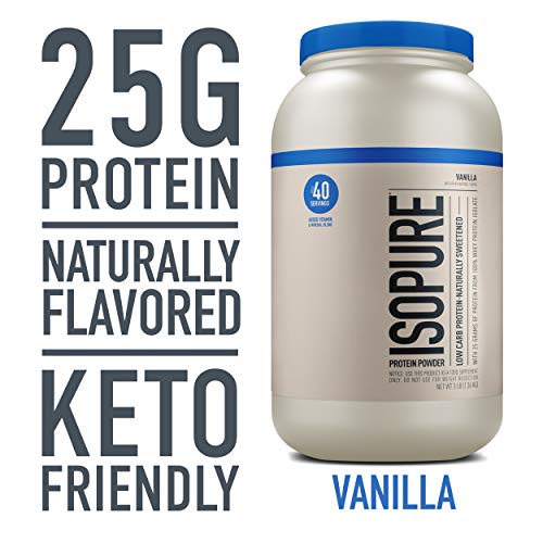 Isopure Protein Powder, Whey Protein Isolate Powder With Vitamin C & Zinc For Immune Support, 25G Protein, Low Carb & Keto Friendly, Flavor: Vanilla, 3 Pound (Packaging May Vary) #TOP1