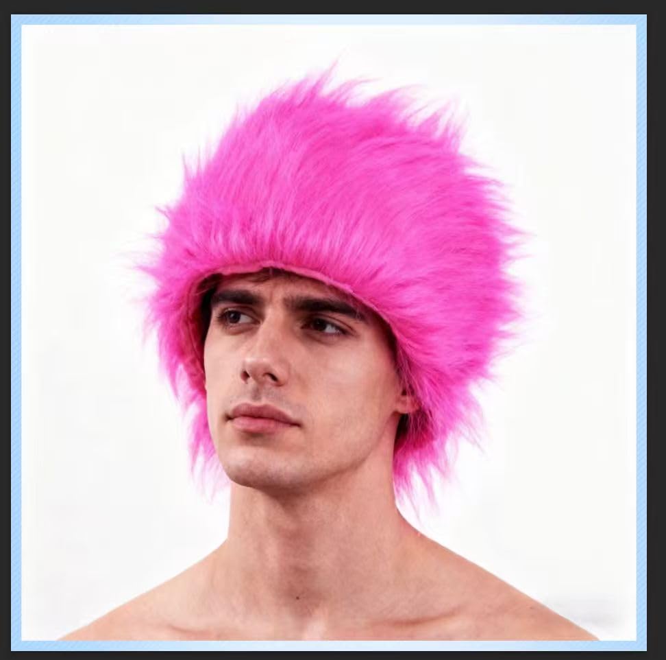 Image of Rose Red Funny Wigs Crazy Wigs for Party Silly Wig for Halloween Costume Cosplay