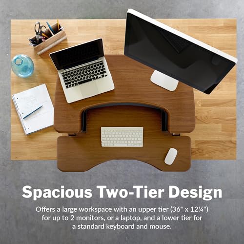 Electric standing desk walnut premium