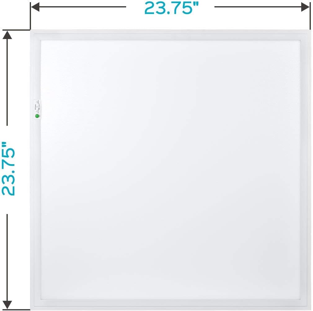 2X2 LED Flat Panel Light Emergency Battery Backup, 40W-3000K/4000K/5000K, 0-10V Dimmable, 4390 Lumens, LED Drop Ceiling Light, 100-277V, and UL Listed, Ultra Thin Edge-Lit (1 Pack)
