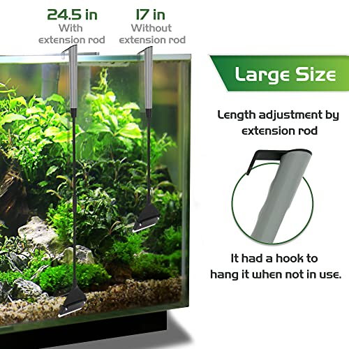 Image of 24.5'' Professional Algae Scraper, Aquarium Blade Cleaner with 10 Pcs Replaceable Blades Stubborn Algae, Suitable for Water Tank Size Above 30 Gallons