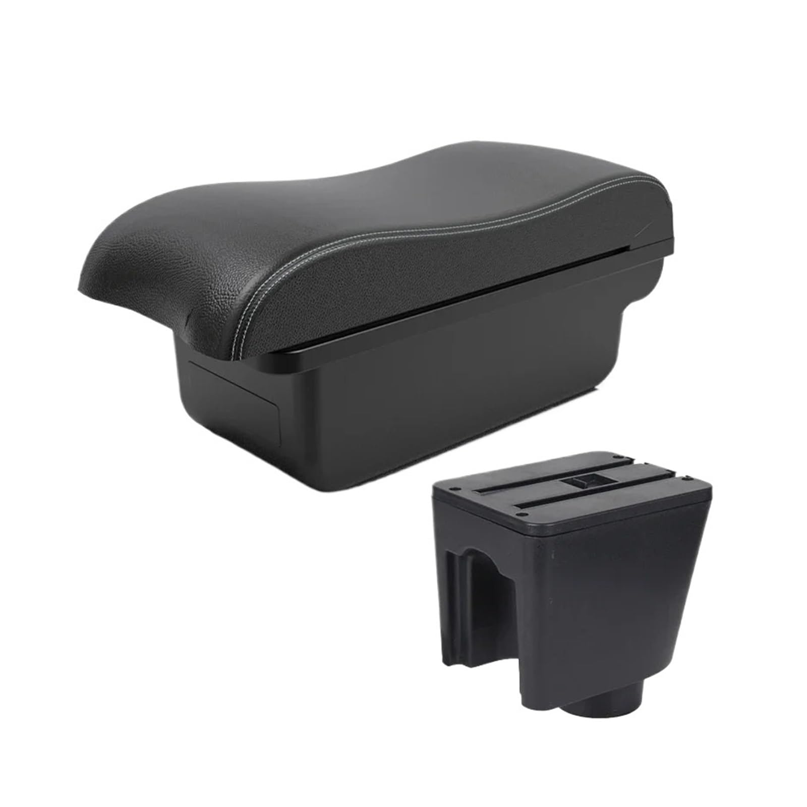 Umdjju A3 Black White Nousb For Chevrolet For Aveo For T200 Armrest Modification Car Interior Center Console Double-Layer Storage Box With Usb Accesso Car Centre Console Armrest Box(A3 Black White Nousb)