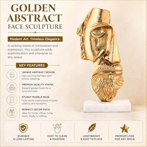 Image of CraftVatika Home Decoration Items for Living Room Decoration Items for Bedroom, Human Face Art Abstract Sculpture, House Warming Gifts New Home Decor Shelf Corner Showpiece, Aesthetic Home Decor Items