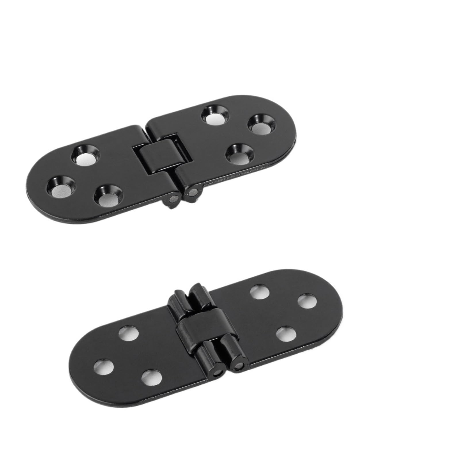 4pcs 180 Degree Foldable Flap Screw-On Hinges Folding Table Cabinet Door Rounded Corner Hinge for Folding Furniture(Black)