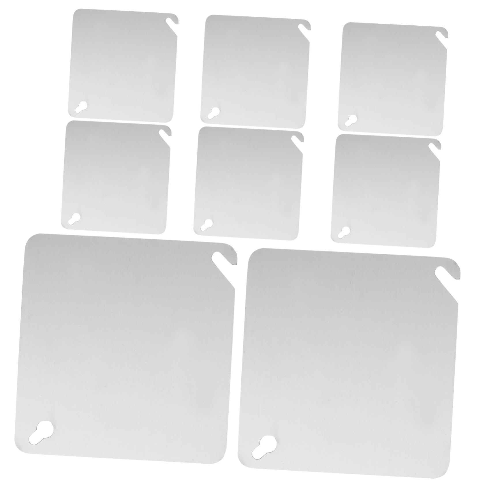 KALLORY Blank Square Metal Electrical Box Cover Plate 8pcs Set Black for Electrical Panels Home Office Use