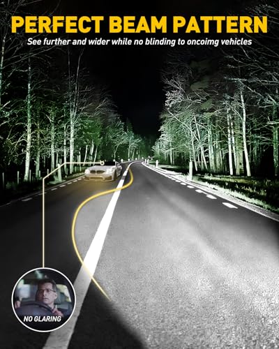 Image of AUXITO 9005 H11 Bulbs, 80000LM Brighter Ultra-Bright, Plug N Play, Long Lifespan, No Flicker, 99% Compatibility, 4PCS