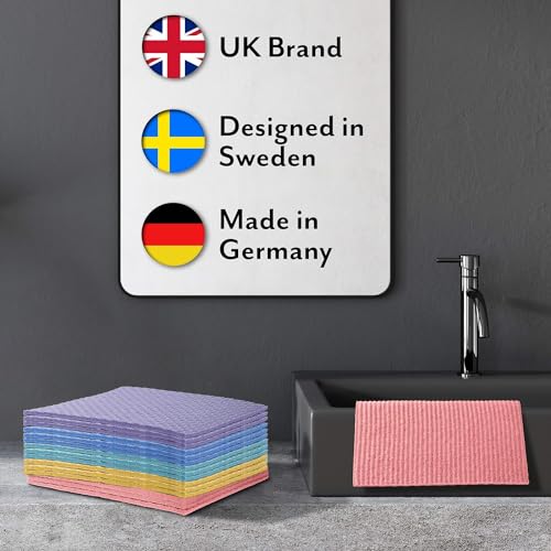 Green Dodo Swedish Dishcloths for Kitchen - 15 Pack - Eco Friendly Biodegradable & Sustainable Sponge Kitchen Cloth - Absorbent & Odour Free Dish Cloths for Kitchen - Paper Towel Alternative