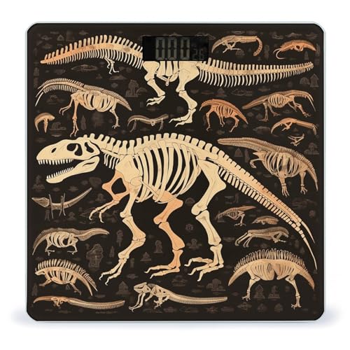 Báscula de baño digital con diseño de esqueleto de dinosaurio