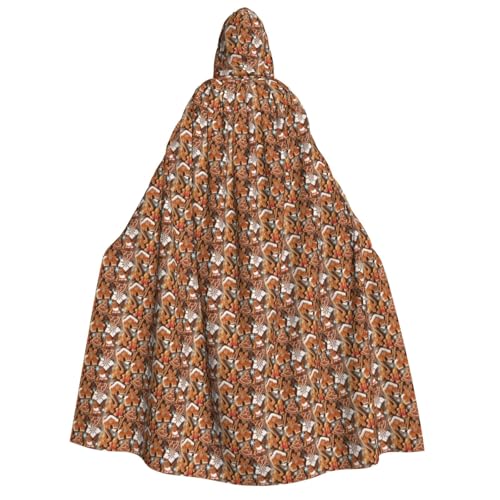 Cape de sorcière 190 cm imprimé pain d'épice pour adulte et cosplay