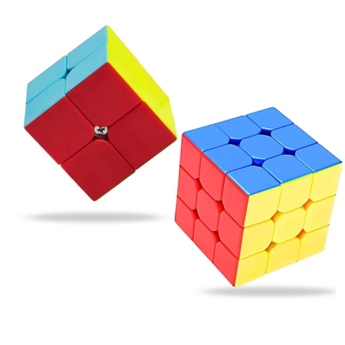 2 in 1 Speed Cube Set | 2x2 and 3x3 Puzzle Combo for Kids & Adults | Smooth Stickerless Brain Teaser Game-image-16