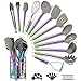 38 Piezas Utensilios De Cocina De Silicona De Con Ollas Para Utensilios, Cabezal De Silicona Y Mango De Acero Inoxidable Utensilios De Cocina, Utensilios De Cocina Antiadherentes (ArcoIris)