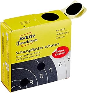 Avery Zweckform 3522 Target Patches 19 mm 1000 Labels Black