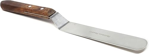 A2Z - Espátula de glaseado de acero inoxidable de calidad profesional, para decoración de tartas, hoja flexible resistente, mango de madera para un