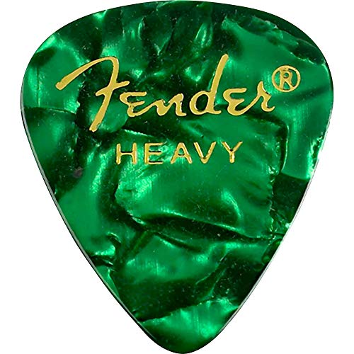 Fender Premium Celluloid Guitar Picks 351 Shape, Green Moto, Heavy, 144-Pack