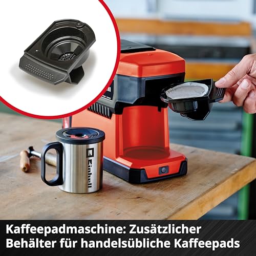 Einhell Akku-Kaffeemaschine TE-CF 18 Li Power X-Change (18 V, 240 ml Wasserbehälter, für Filterkaffee & Kaffeepads, Tragegriff, inkl. Kaffeetasse, inkl. 5,2 Ah Akku & Ladegerät) – Bild 8