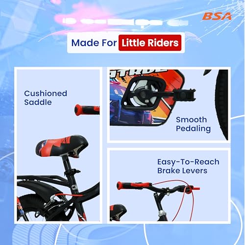 Image of BSA Patrol 20T Kids Bicycle for Boys&Girls,Single Speed,Black Red