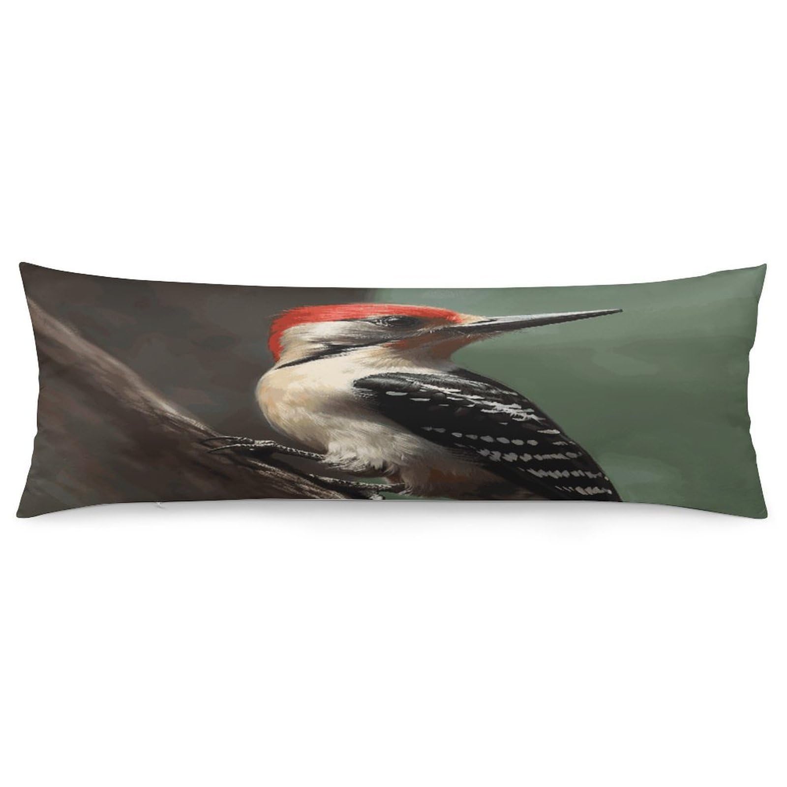 Woodpecker Throw Pillow Covers with Silent Zipper Polyester Pillow Protectors Removable Pillow Cases Soft Pillowcase Cozy Pillow Sham Cushion Cover for Sofa Car Bed 20"x54"
