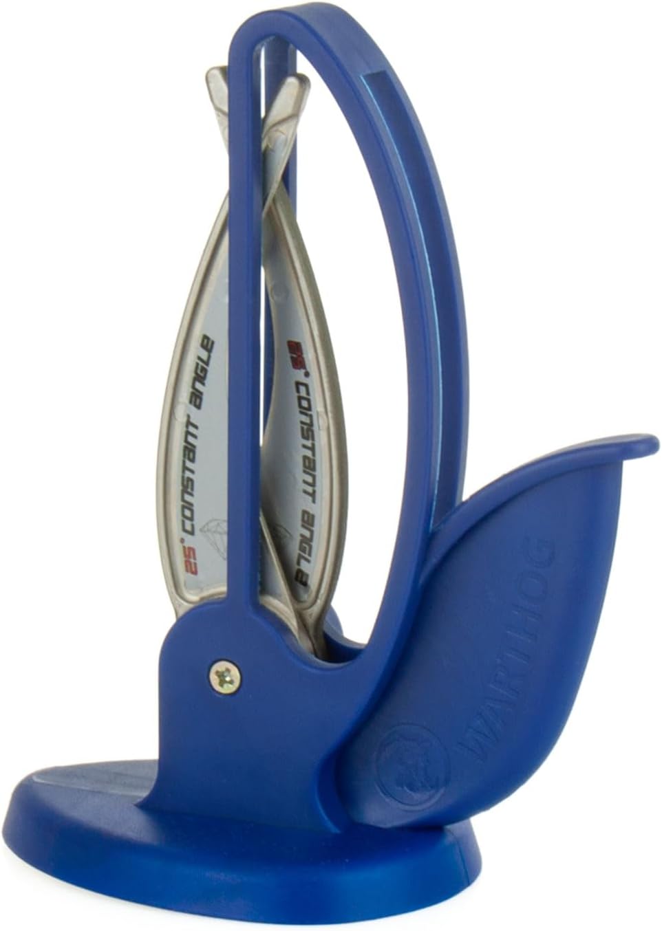 Warthog V-Sharp CURVE Professional Knife Sharpener System, 25 Degree Angle Knife Sharpener, 325 Grit Diamond Hones, Kitchen Tools, Easy to Use, Lightweight, No Adjustments, Ultra Compact, Blue