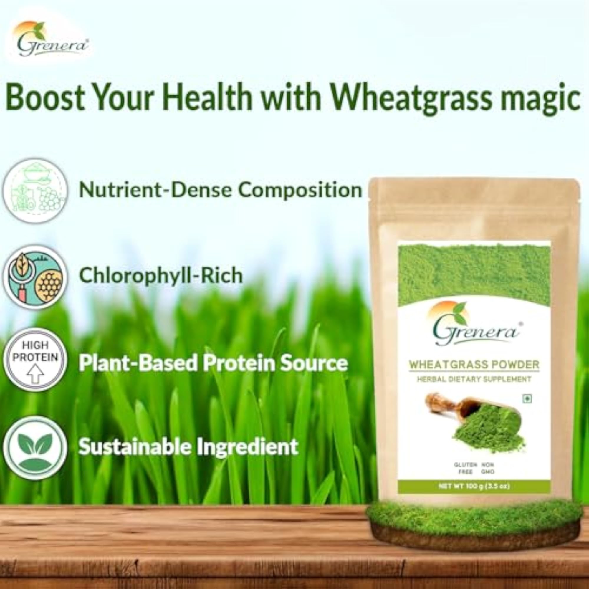 Grenera Wheatgrass Powder, 500 grams