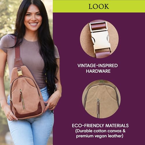 Antik Kraft Women's Samara Sling, Crossbody Sling Bag for Women, Durable Canvas with Vegan Leather Trim Chest Bag4
