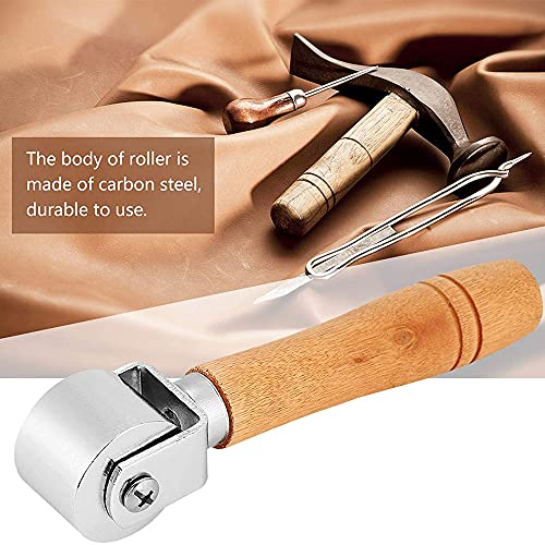 Lederen Press Roller, Lederen Lijm Randen Roller, Lijm Lamineren Tool, Houten Behang Rollers Gereedschap, Lederen Press Roller Met Houten Handvat Drukrol - Afbeelding 6