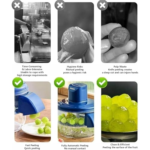 Image of Sajani Multipurpose Automatic Fruit & Vegetable Peeler, Rechargeable Electric Peeler with 5 Blades, Smart Garlic & Grape Peeling Tool for Home, Shop & Restaurant (Pack of 1) (Vegetable Peeler)