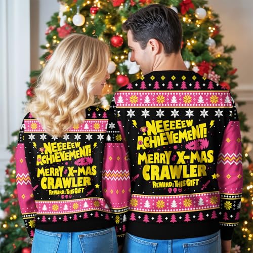 Image of 99TIMORO Dungeon Game Ugly Christmas Sweater for Men and Women, Holiday Pullover Novelty Crewneck Sweatshirt, Festive Outfit Gift