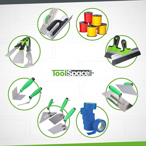 ToolSpace 2X Eckenkelle Rostfreie 80x65 mm Inneneckenkelle und Außeneckenkelle aus Edelstahl Kelle Eckkelle Eckspachtel 90° Maurerkelle Spachtelkelle Softgriff BAU Gipsarbeiten von Innenecken Wänden