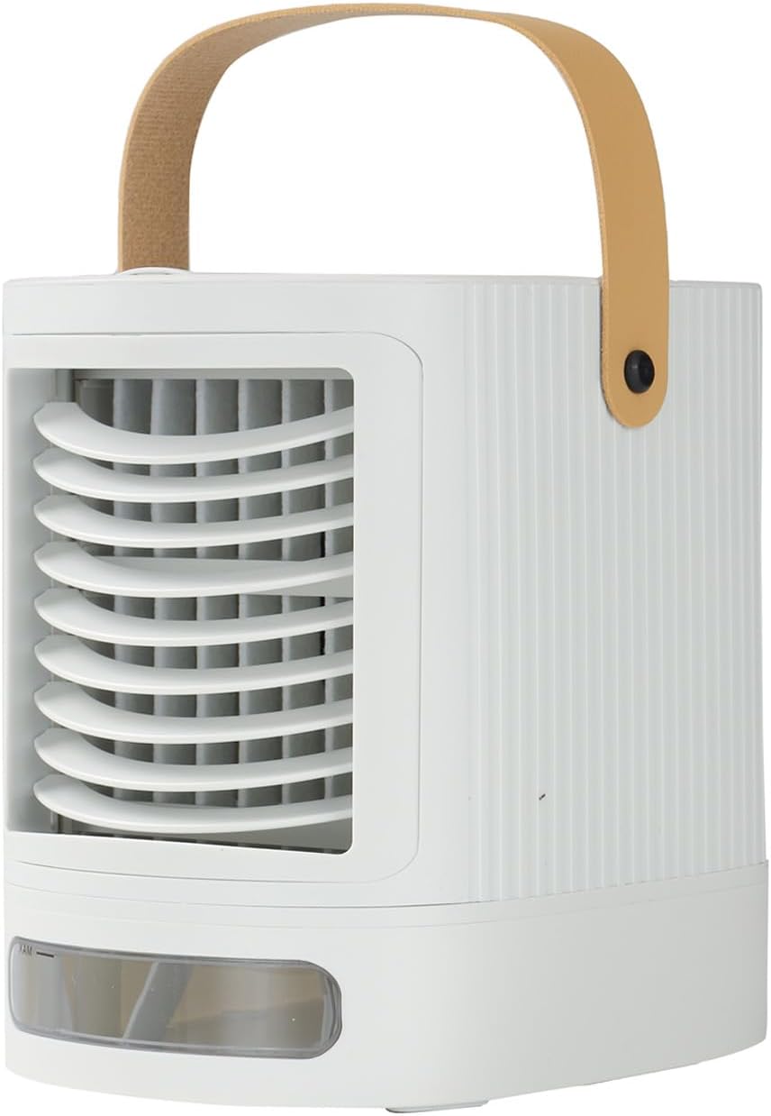 Geepas Portable Air Cooler – 4 in 1 Personal Mobile Mini Air Conditioner/Fan/Humidifier with Multicolour LED Lights – 3 Speed Air Cooling Fan with USB – Desktop Cooling Fan for Home Office Dorm
