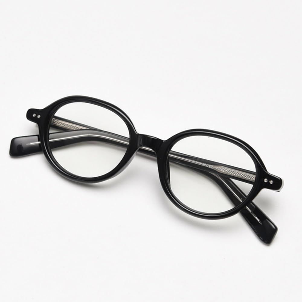 zielono-brązowe owalne okulary z oprawką dla mężczyzn w stylu retro octanowe okrągłe okulary vintage dla kobiet przezroczyste soczewki prezenty