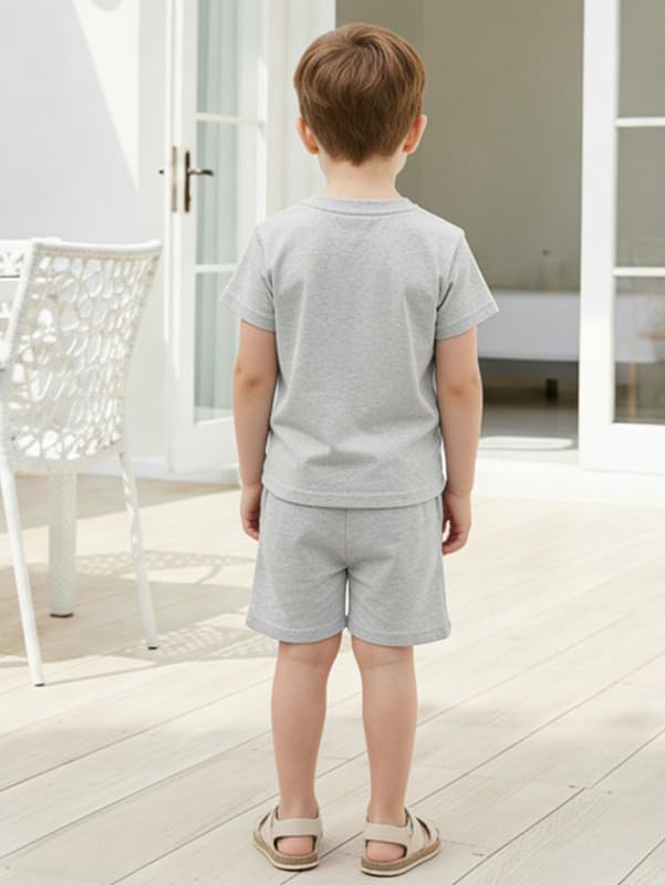Toddler Baby Boy Summer Clothes Letter T Shirt Elastic Waist Shorts with Pockets 2Pcs Casual Outfit - Image 3