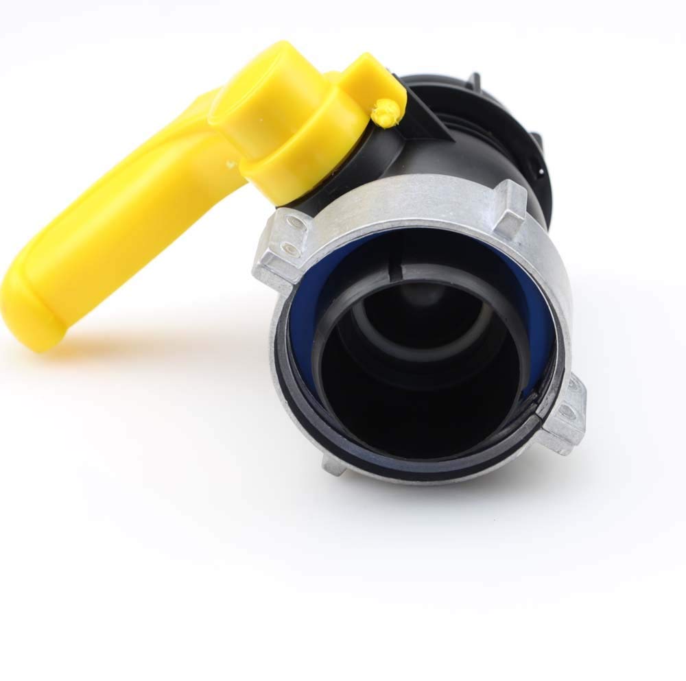IBC - Set Rubinetto Acqua a Sfera Black Line, 75 mm, con Dado in Alluminio e Rubinetto 34''