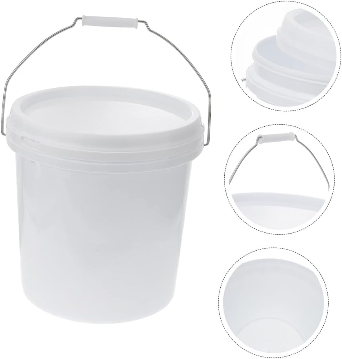 Plastic Barrel Container with Lid Small Paint Bucket 1.5 Gallon Bucket White Food Grade