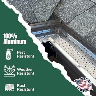 A-M Gutter Guard – Premium Heavy-Duty Aluminum Leaf & Debris Protection, Lifetime Quality (5 Inch - 100 Feet, Mill Finish) - DIY Easy