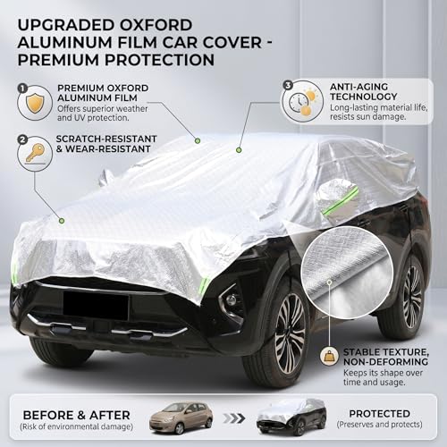 Demi-bâche de voiture isolante en aluminium pour stationnement au soleil - 3