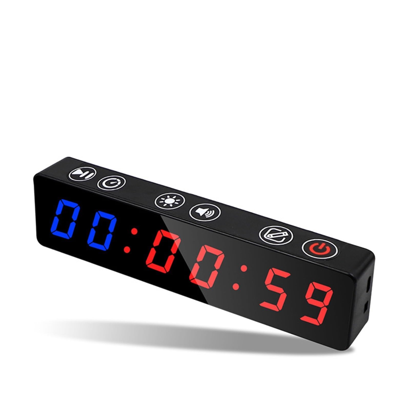 Timer palestra, Display anti vertigini Conto alla rovescia Allenamento a intervalli personalizzato Orologio fitness sportivo magnetico da palestra(Blue Red)