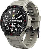 Smartwatch Telefonieren Wasserdicht Gesundheitsuhr Outdoor Pulsuhr für Männer iOS Android Militär Sportuhr Tactical Watch Schrittzähler Uhr Herzfrequenz Schlafanalyse Fitnessuhr Herren