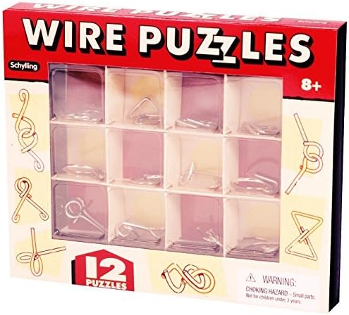 CHS 12 WIRE PUZZLES Brain Teaser mind game toy steel metal IQ test magic trick BOX For Ages 8+