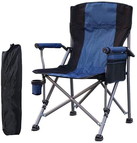 ACiyD Portable Camping Metal Chair Stool Folding Outdoor Large Beach Chairs with Cup Holder Carry Bag for Outside (Color : D Size : As Shown) (Color