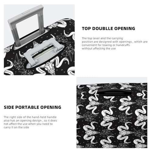 Skull With Polygonal Ornament Luggage Cover Washable Elasticated Luggage Covers For Suitcase Tsa Approved Stylish Dust And Scratch Resistant Luggage Case Protector For Kids And Adults4