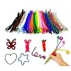 JZK 200 Fils Chenille Cure pour Projet d’art Artisanal, 30CM, Couleurs Assorties Paillettes Or Argent Rose Vert Bleu Rouge Jaune Violet Orange Blanc Noir Brun etc