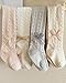 CHUNG Baby Girls Cotton Tights Thin Hollowed Summer with Bowknot Mesh Lace Fashion Toddler Footed Legging Pantyhose (M, 1-2Y,4pk,RuflBow)