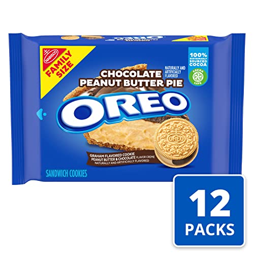 Oreo Chocolate Peanut Butter Pie Sandwich Cookies, Family Size, 12 - 17 Oz Packs #TOP1