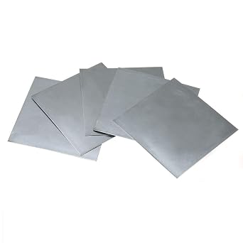 LTKJ 5Pcs High Purity 99.9% Pure Zinc Zn Sheet Plate Metal Foil 100mm x 100mm x 0.5mm for Science Lab